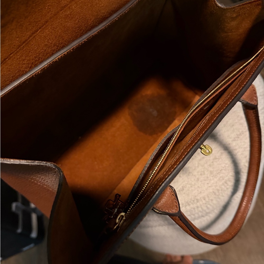 Mulberry Brown Pebbled Leather Top-Handle Satchel - Picture 7 of 8